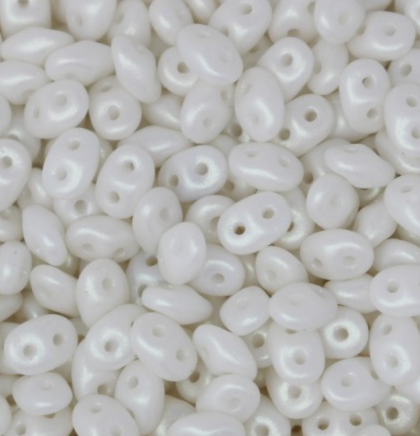 SuperDuo 2.5x5mm - 25g Bag β Powdery Pastel White