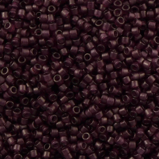 11/0 – Miyuki Delica - 5g Bag - Dyed Semi Frosted Transparent Dark Smoky Amethyst – DB784