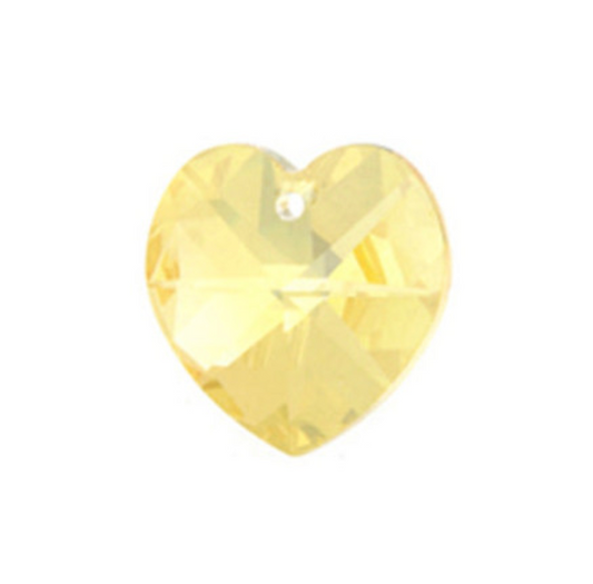 14mm Preciosa Heart Pendant (vintage and discontinued) - Blonde Flare - Per Piece