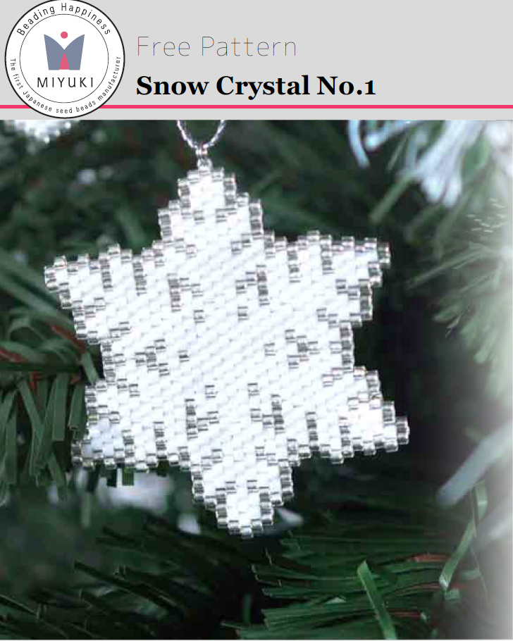 Brick Stitch Beaded Snowflake Pattern by Miyuki - Instant Download or Printed Copy