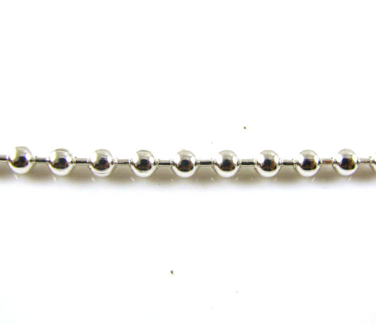 Silver Plated 3mm Ball Chain - 1 Meter