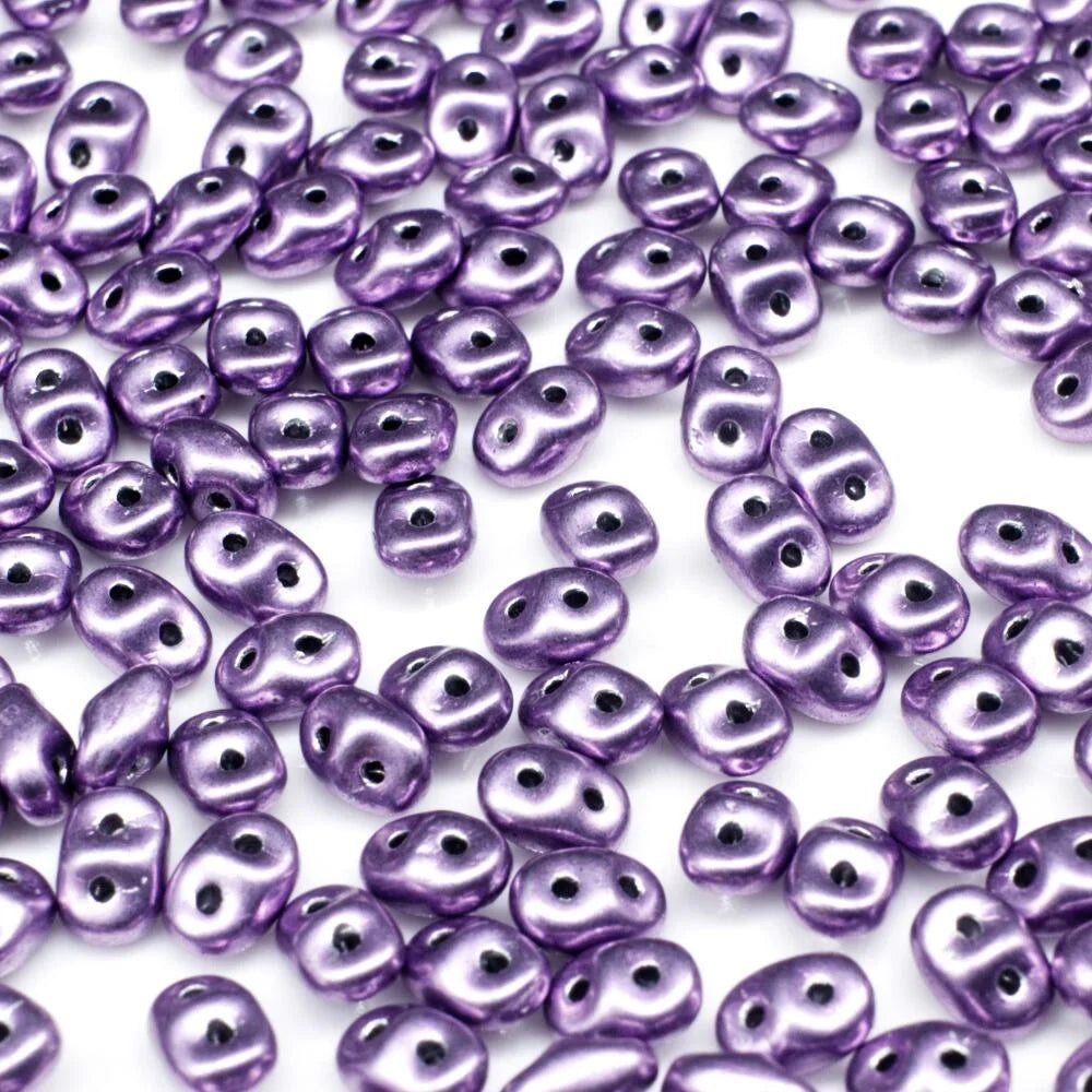 SuperDuo 2.5x5mm - 25g Bag β Saturated Metallic Crocus Petal