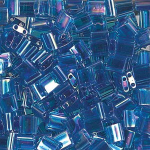 Miyuki Tila Beads - 5g Bag - Transparent Capri Blue AB