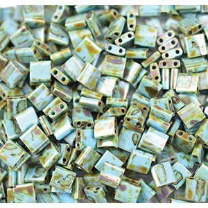 Miyuki Tila Beads - 5g Bag – Opaque-Picasso-Turquoise-Blue