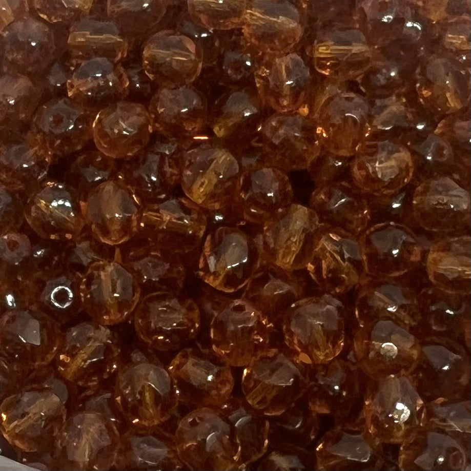 6mm Czech Fire Polish – 10110 – Medium Topaz x 100