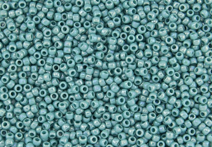 11/0 Toho Seed Beads - 10g Bag β Opaque Rainbow Turquoise
