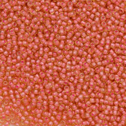 11/0 Toho Seed Beads - 10g Bag – Inside Colour – Jonquil/Coral Lined