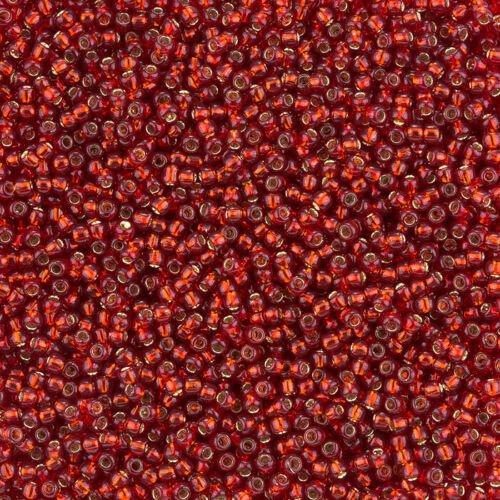 11/0 Toho Seed Beads - 10g Bag β Silver Lined Ruby