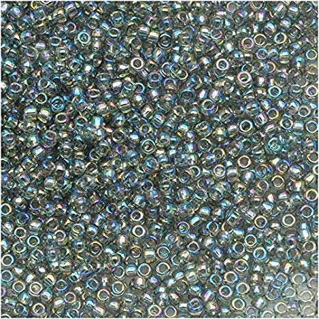 11/0 Toho Seed Beads - 10g Bag β Transparent Rainbow Black Diamond