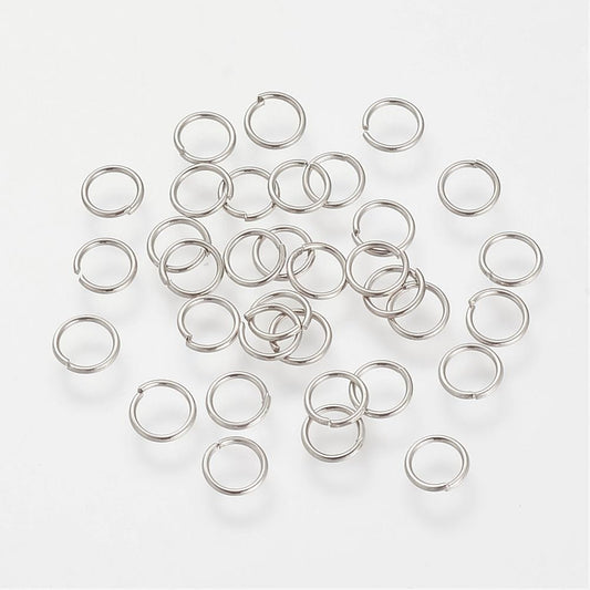 Platinum Plated - 6mm Open Jump Rings - Pack of 30