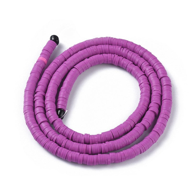 Polymer Clay Katsuki Heishi Bead Strand 4x1mm β Orchid