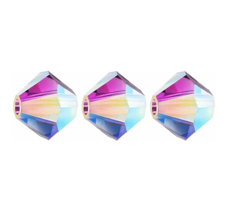 4mm Preciosa Bicones - Amethyst AB2X - Pack of 30