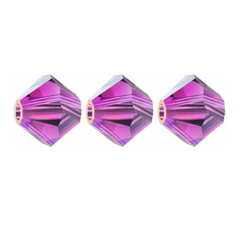 3mm Preciosa Bicones – Amethyst – Pack of 30