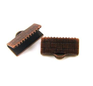 Antique Copper Ribbon Clamp 13mm - Pack of 2