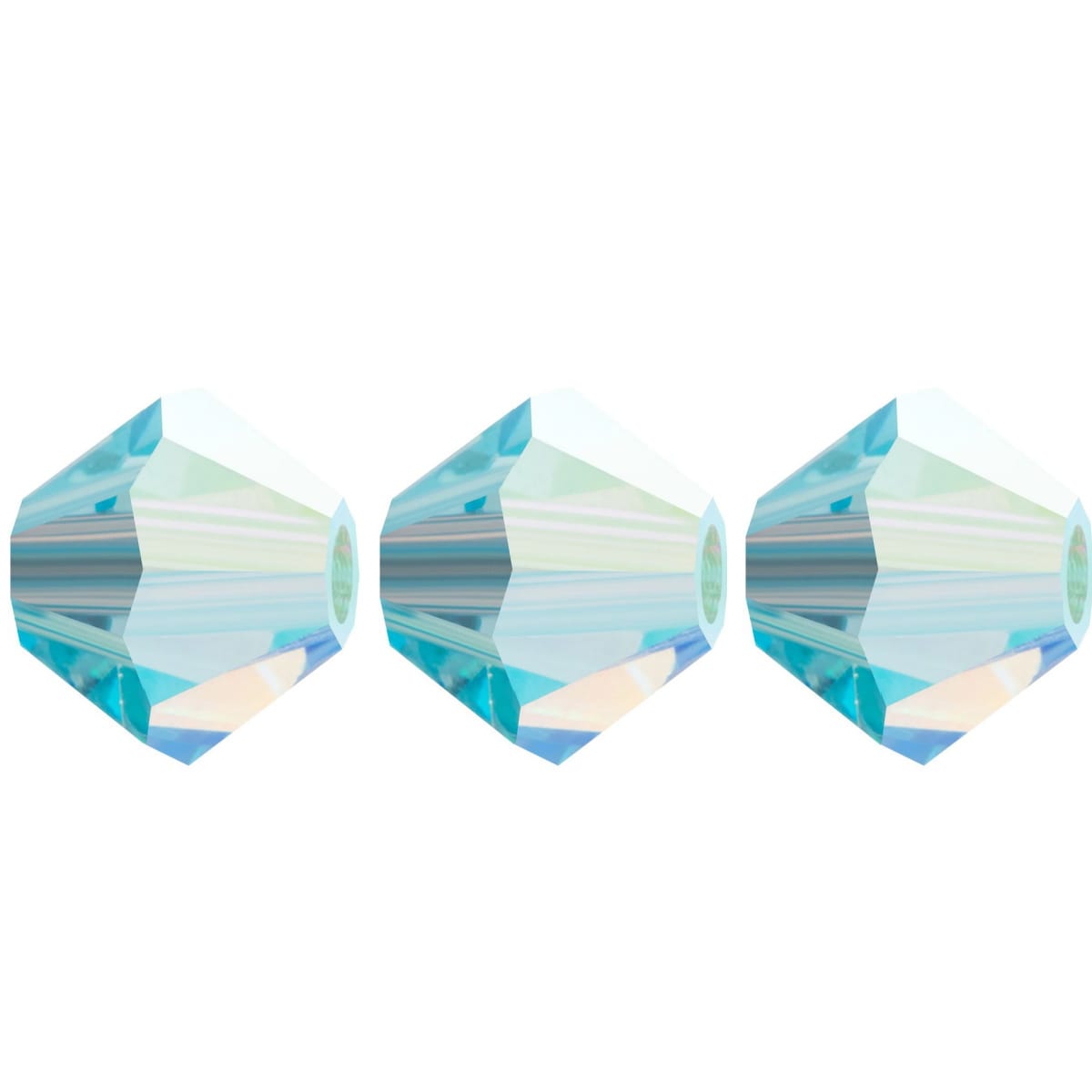 3mm Preciosa Bicones – Aquamarine AB – Pack of 30