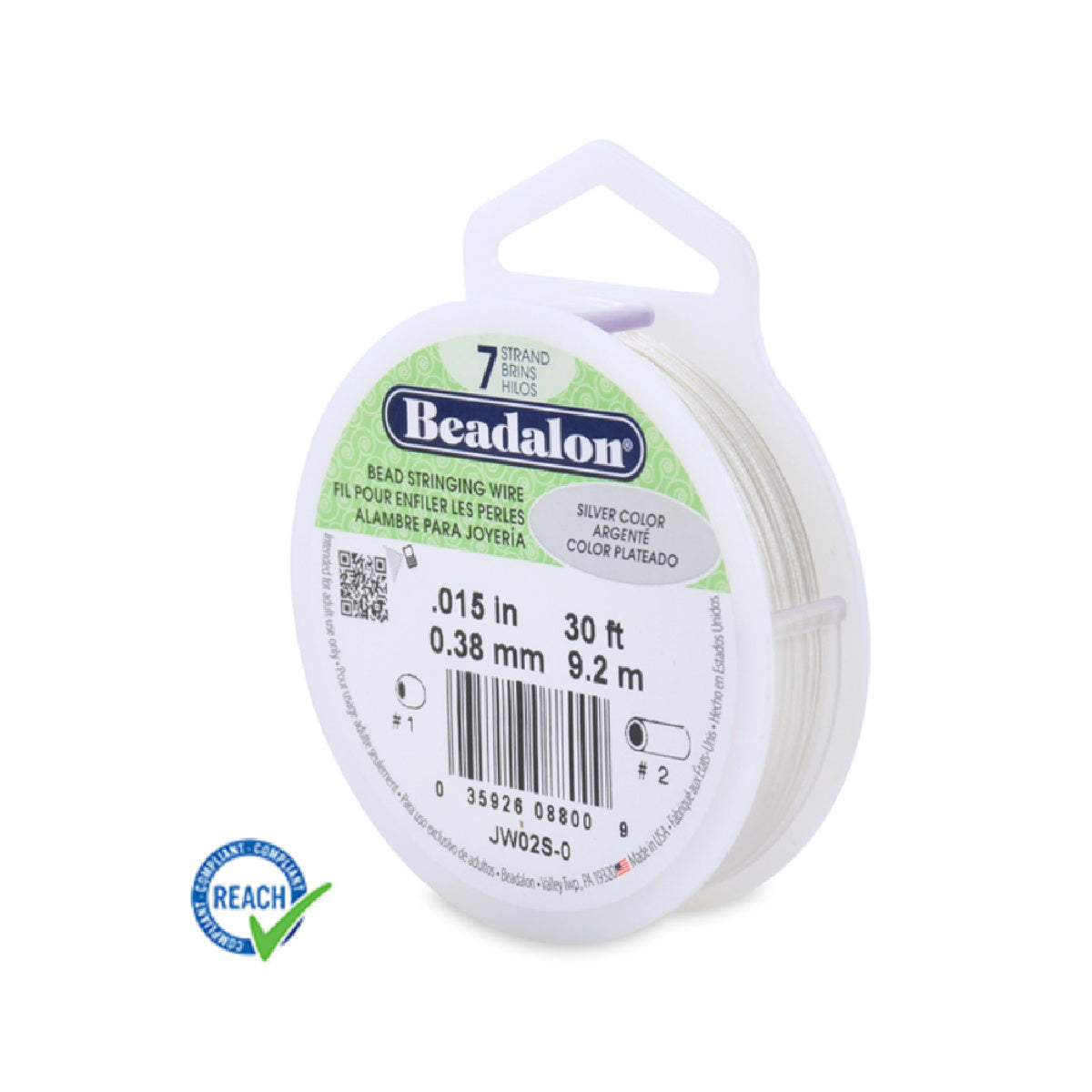 Beadalon 7 Strand 0.15 - 30ft Spool β Silver Colour
