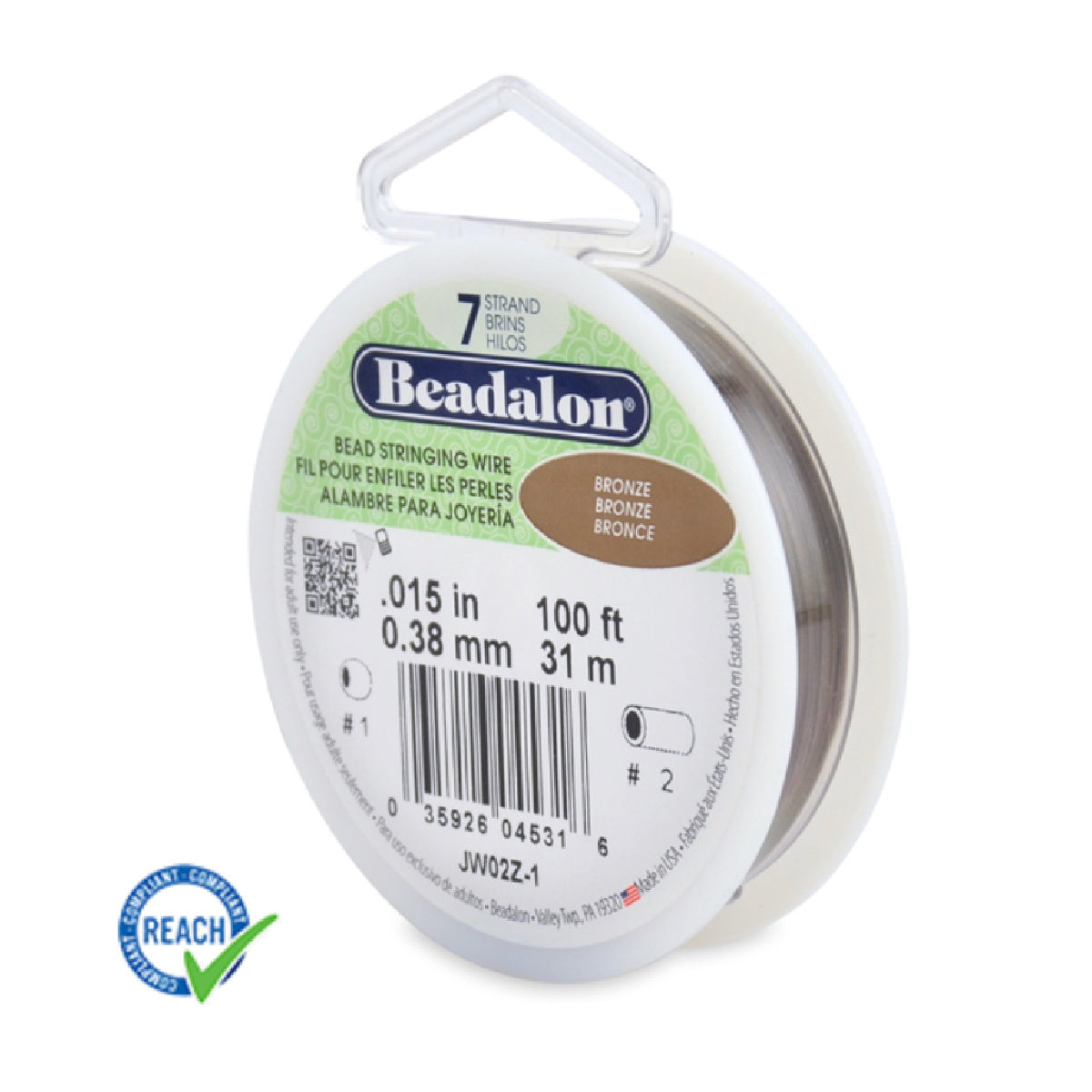Beadalon 7 Strand 0.15 - 100ft Spool β Bronze