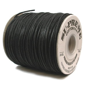 Tony's Black 1mm Waxed Cotton Cord – Per Meter