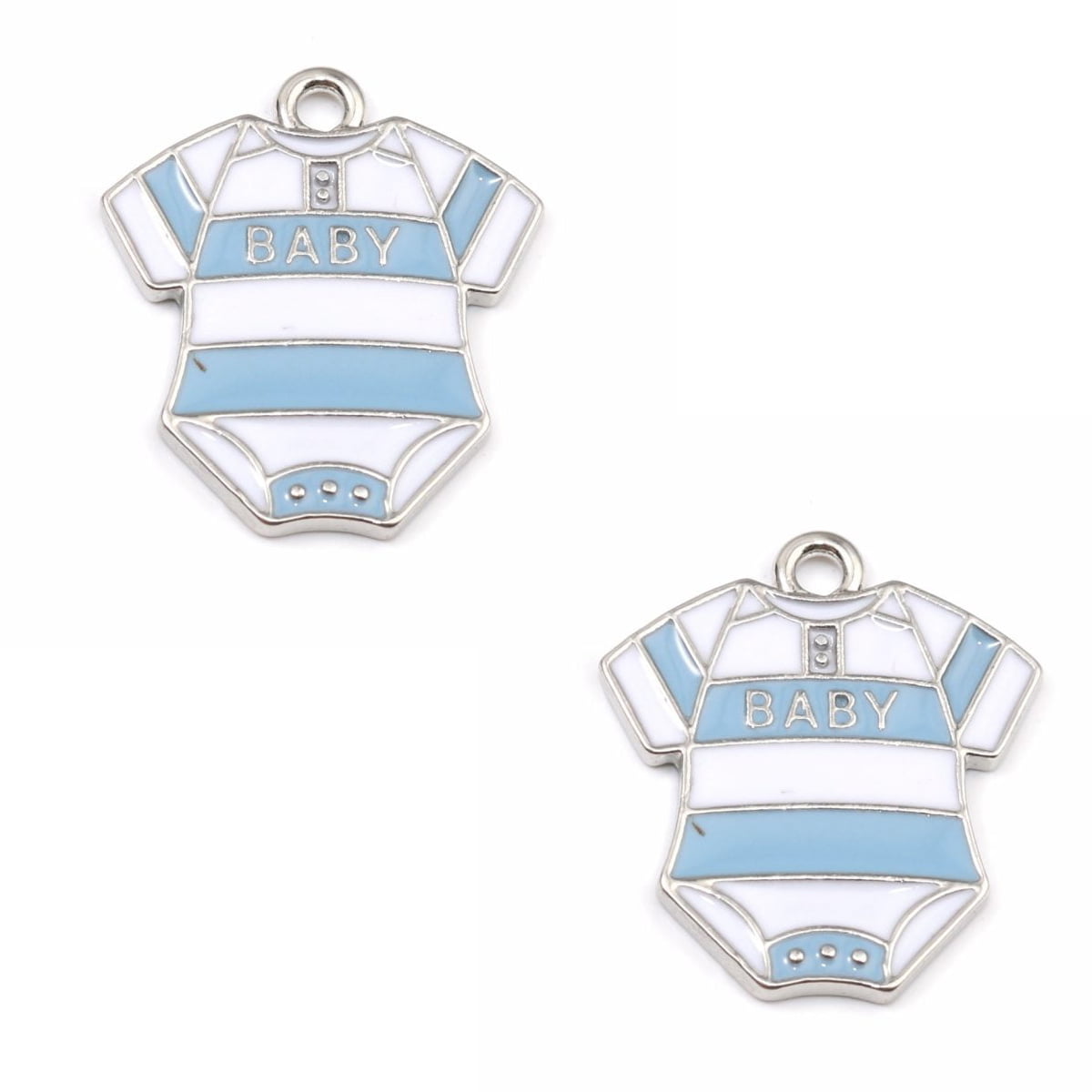Blue Enamel Baby Bodysuit Charm 24x22mm β Pack of 2