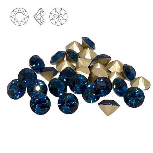 Aurora Pointy Back Chaton (C1028) SS39 – 8mm – Blue Zircon – Pack of 2