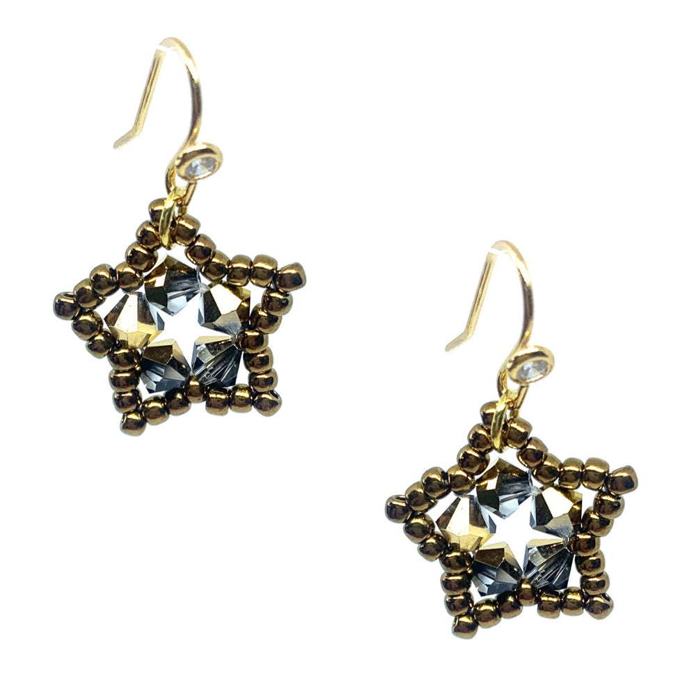 Crystal Star Earring Pattern - Instant Download or Printed Copy