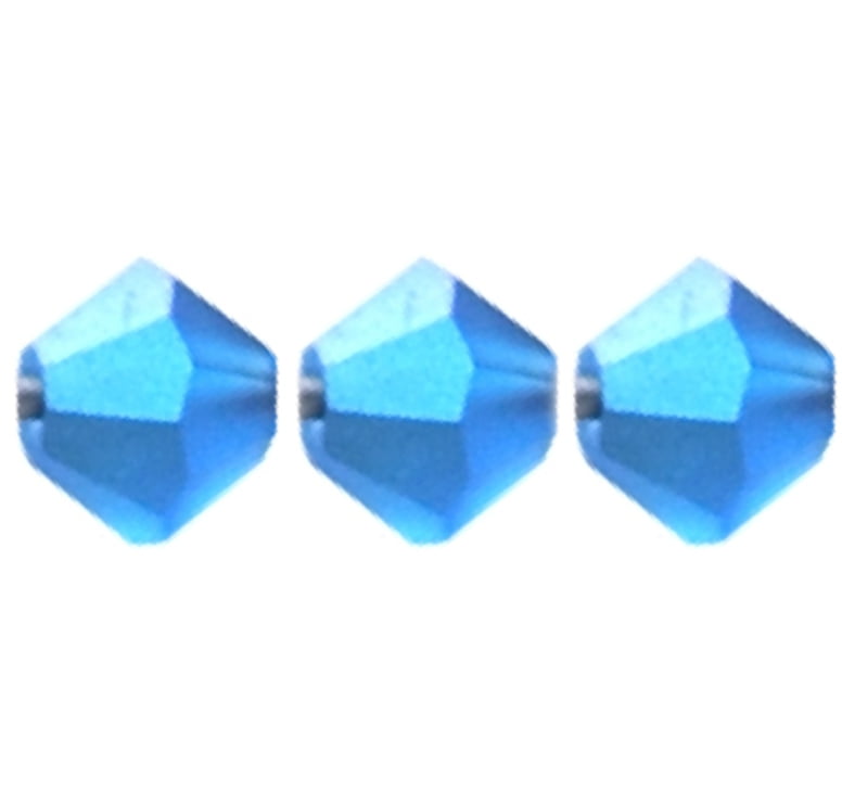 4mm Preciosa Bicones – Capri Blue Matte AB – Pack of 30