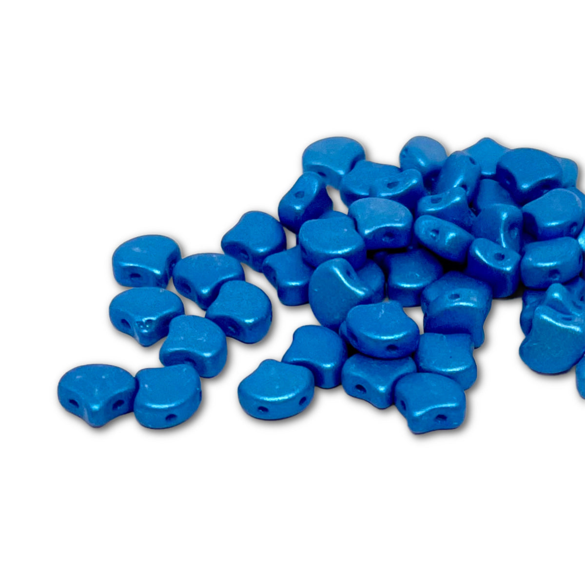 Ginko Beads 7.5mm – 10g Pack (approx 35 beads) – Chatoyant Shimmer Sky Blue