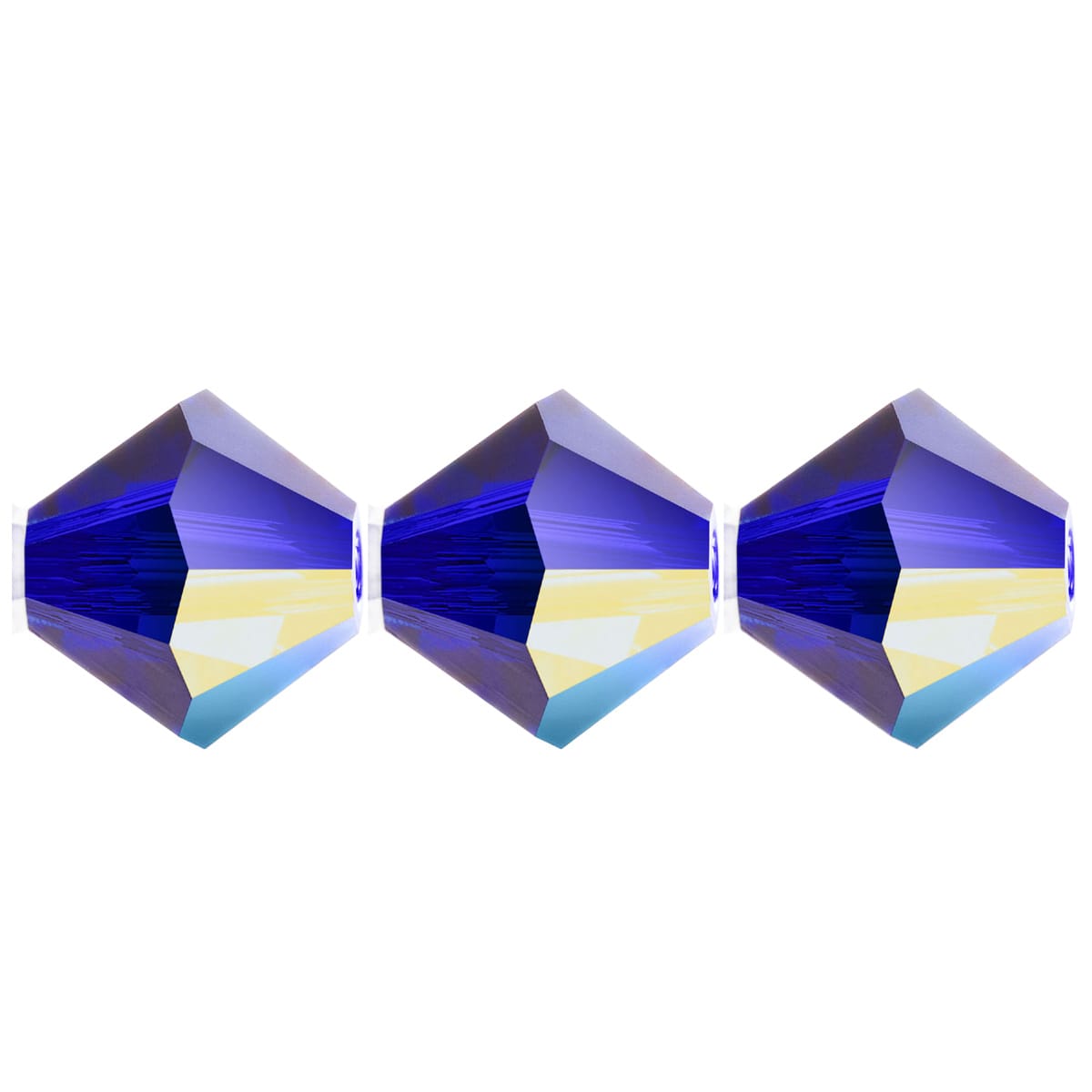 4mm Preciosa Bicones - Cobalt AB - Pack of 30
