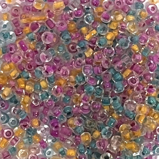 11/0 Varanasi Seed Bead Mix - 50g Bag - Inside Colour Lined