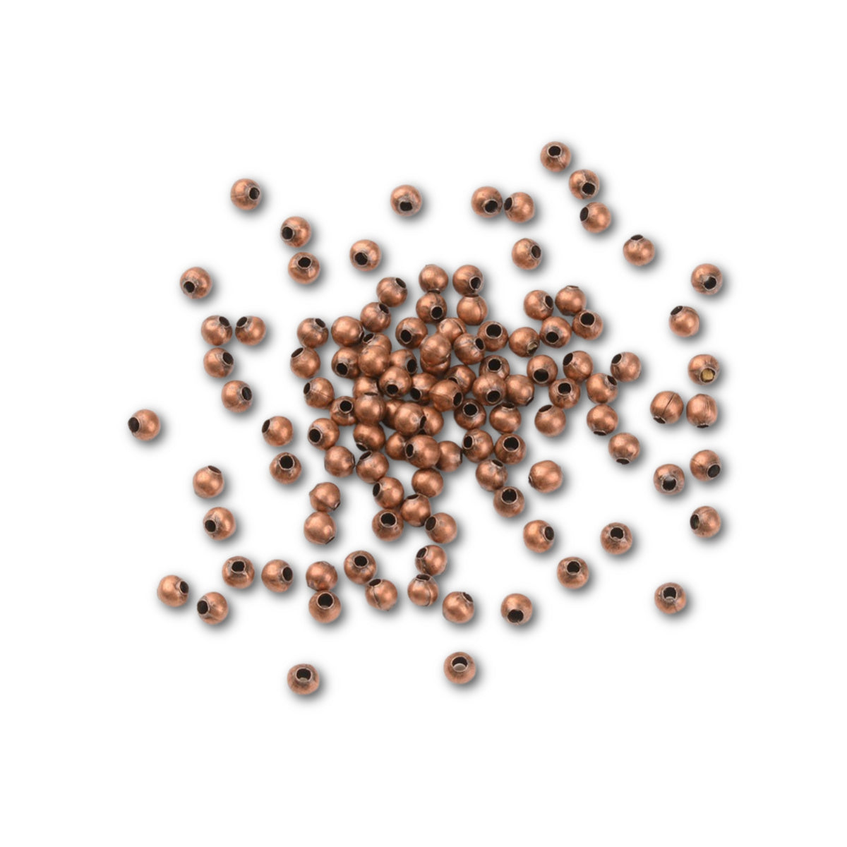 Antique Copper 4mm Round Beads x 50