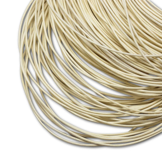1.5mm Leather Cord - 5 Meters - Cream
