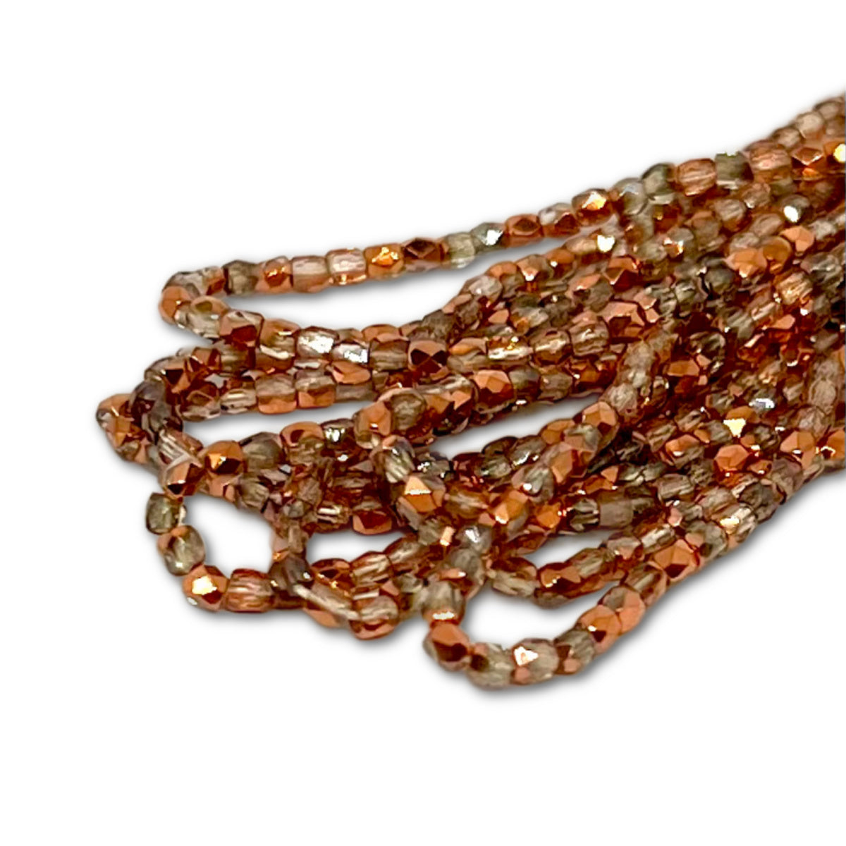 2mm True2 Firepolish Beads - Strand of Approx 150 - Crystal Capri Gold