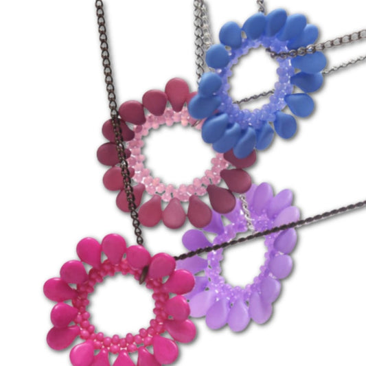 Preciosa Pip Bead Pattern - Cultivated Anemone Pendant or Earrings - Instant Download or Printed Copy