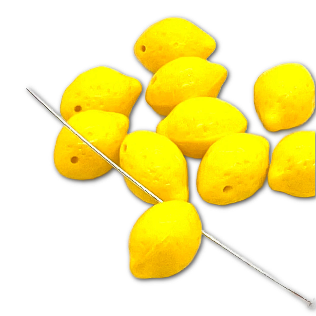 14x10mm Czech Glass Lemon Beads - Per Piece