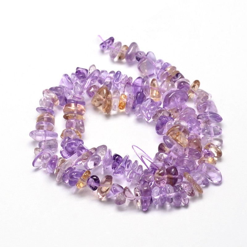 5x12mm Bolivian Ametrine Gemstone Chip Strand - 15 Inch Strand