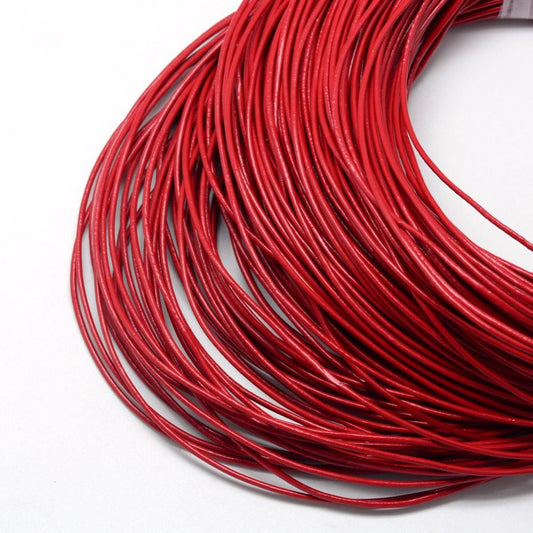 1.5mm Leather Cord - 5 Meters - Red