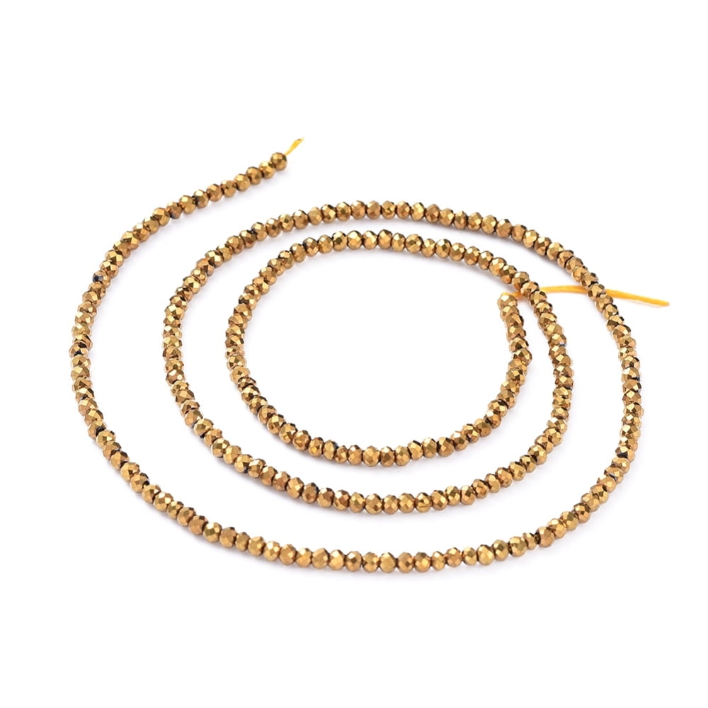 Etoile Micro Crystal Rondelles 2×1.5mm – Strand of approx 200 – Antique Brass