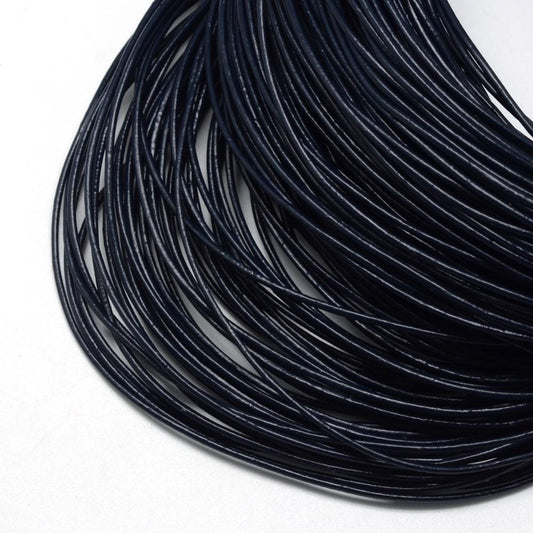 1.5mm Leather Cord - 5 Meters - Prussian Blue