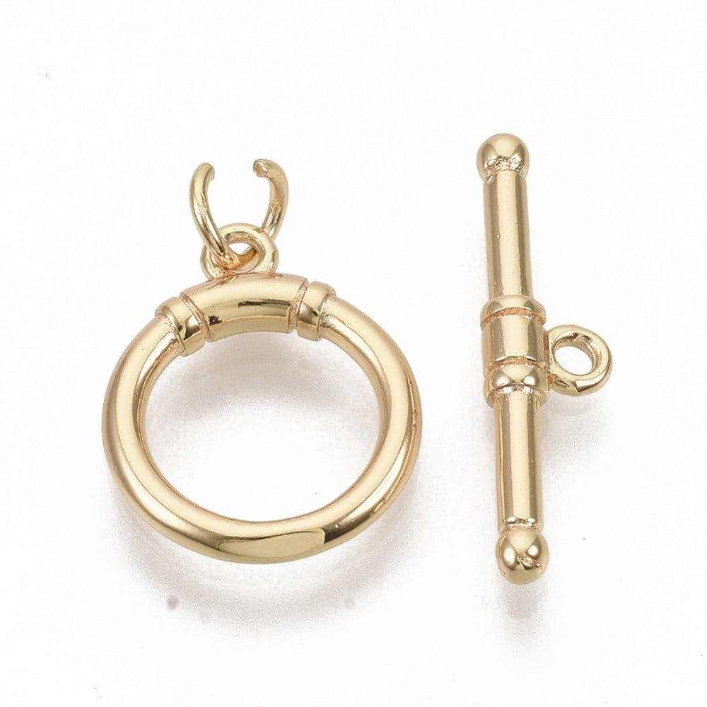 18k Gold Plated Plain Toggle Clasp 14mm