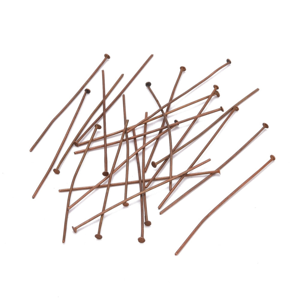 Antique Copper 2 Inch Headpins (Semi Hard) x 50