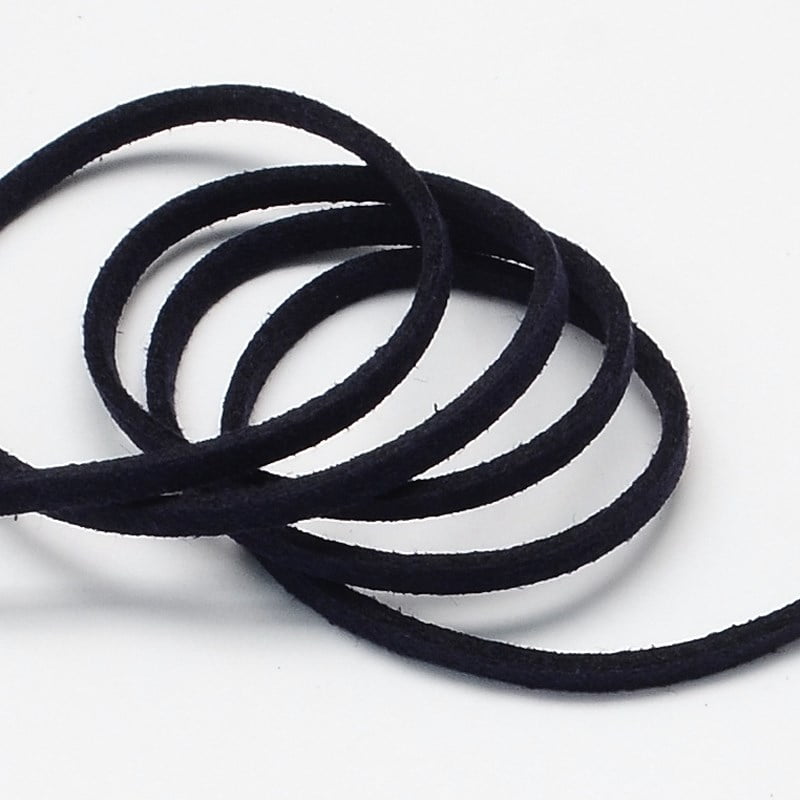 3mm Navy Blue Microfiber Suede per meter