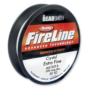 FireLine Braided Bead Thread 4lb – Crystal – 50yd Spool