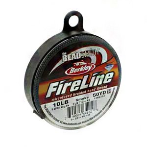 FireLine Braided Bead Thread 10lb – Smoke – 50yd Spool