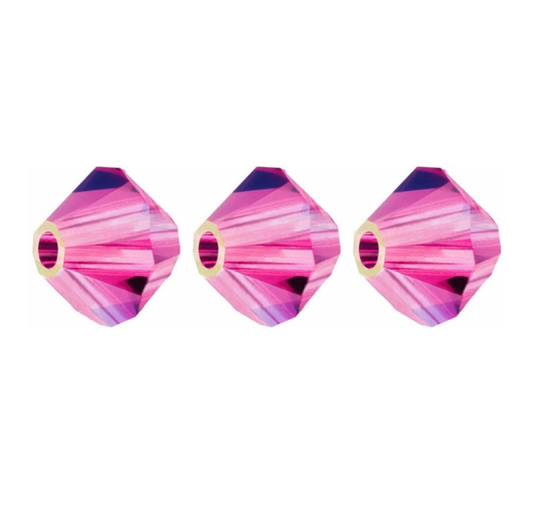 4mm Preciosa Bicones - Fuchsia - Pack of 30