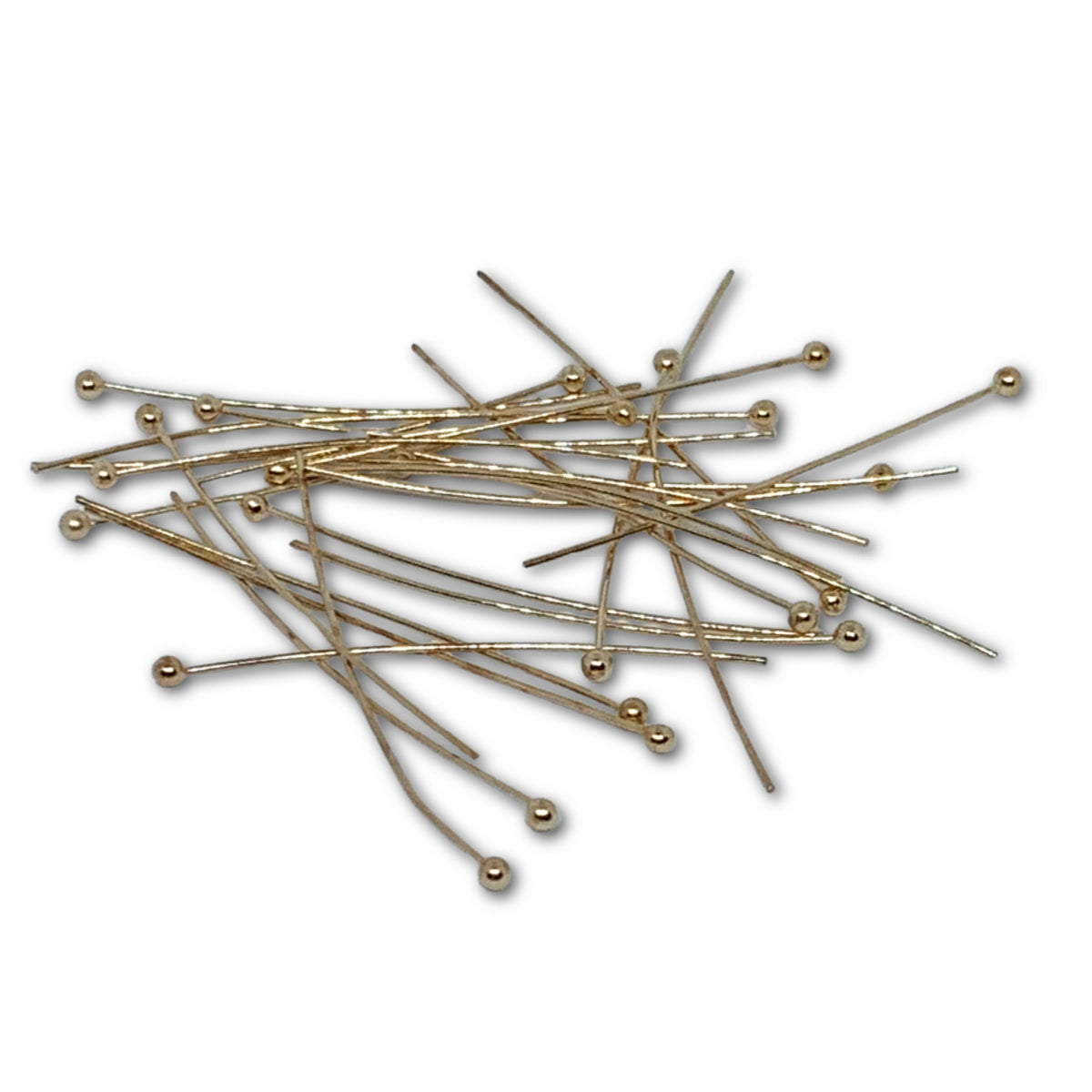 1.4 Inch (35mm) Gold Plated Ball Pins – Bag of 25