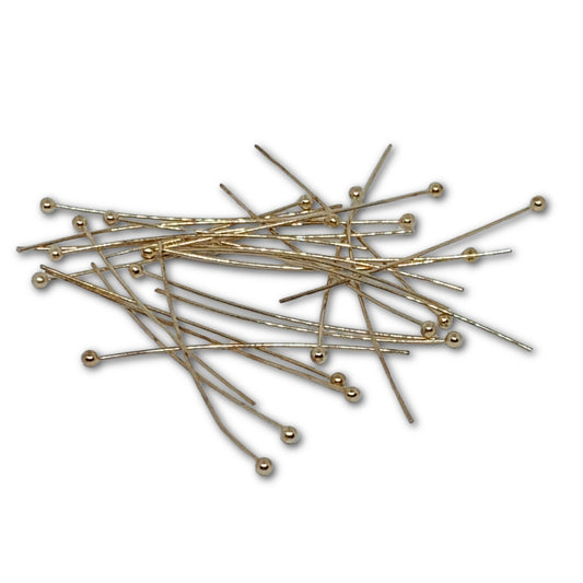 1.4 Inch (35mm) Gold Plated Ball Pins – Bag of 25