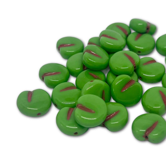 11x12mm Vintage Apple Beads - Apple Green - Pack of 5