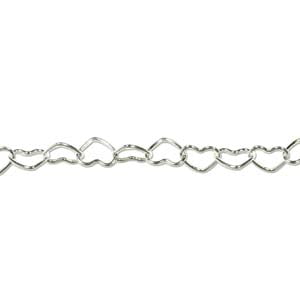 Sterling Silver Heart Chain 7mm – Priced per cm