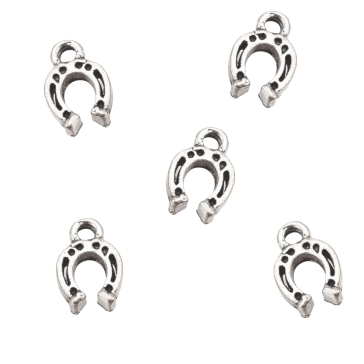 Antique Silver Mini Horseshoe Charm 12x8mm – Pack of 5