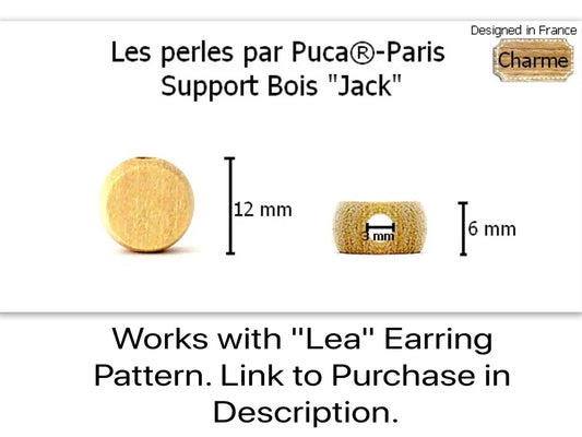 Wooden 'Jack' Support Bead for Par Puca Patterns 12x6mm - Pack of 2